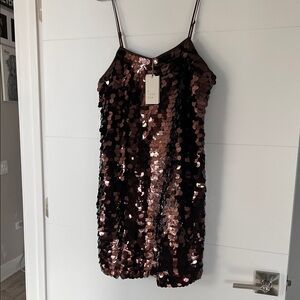 A New Day Sequin Midi Dress in Bronze